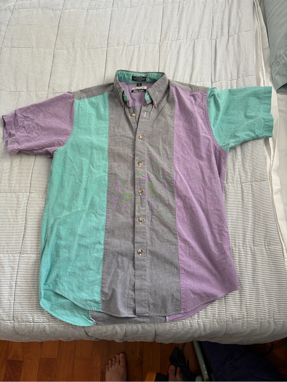 Colorblock Button-Down Shirt